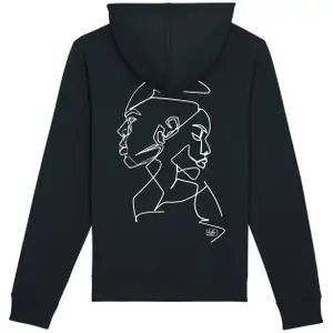 Vårt UF-företags nysläppta hoodie. Den är ekologisk, kvalitativ och skön. 85% ekologisk bomull och 15% återvunnen plast! Vi har kreativt gjorda tryck av vår egna designer. Bor i Umeå men skickar beställningar på post. Samtidigt står vi även för allas lika värde.