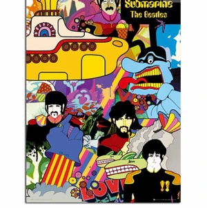 Affisch / poster The Beatles  - Affisch med the Beatles, Yellow Sumabarin, den är verkligen super cool och helt rätt i färgerna och är aldrig använd. 