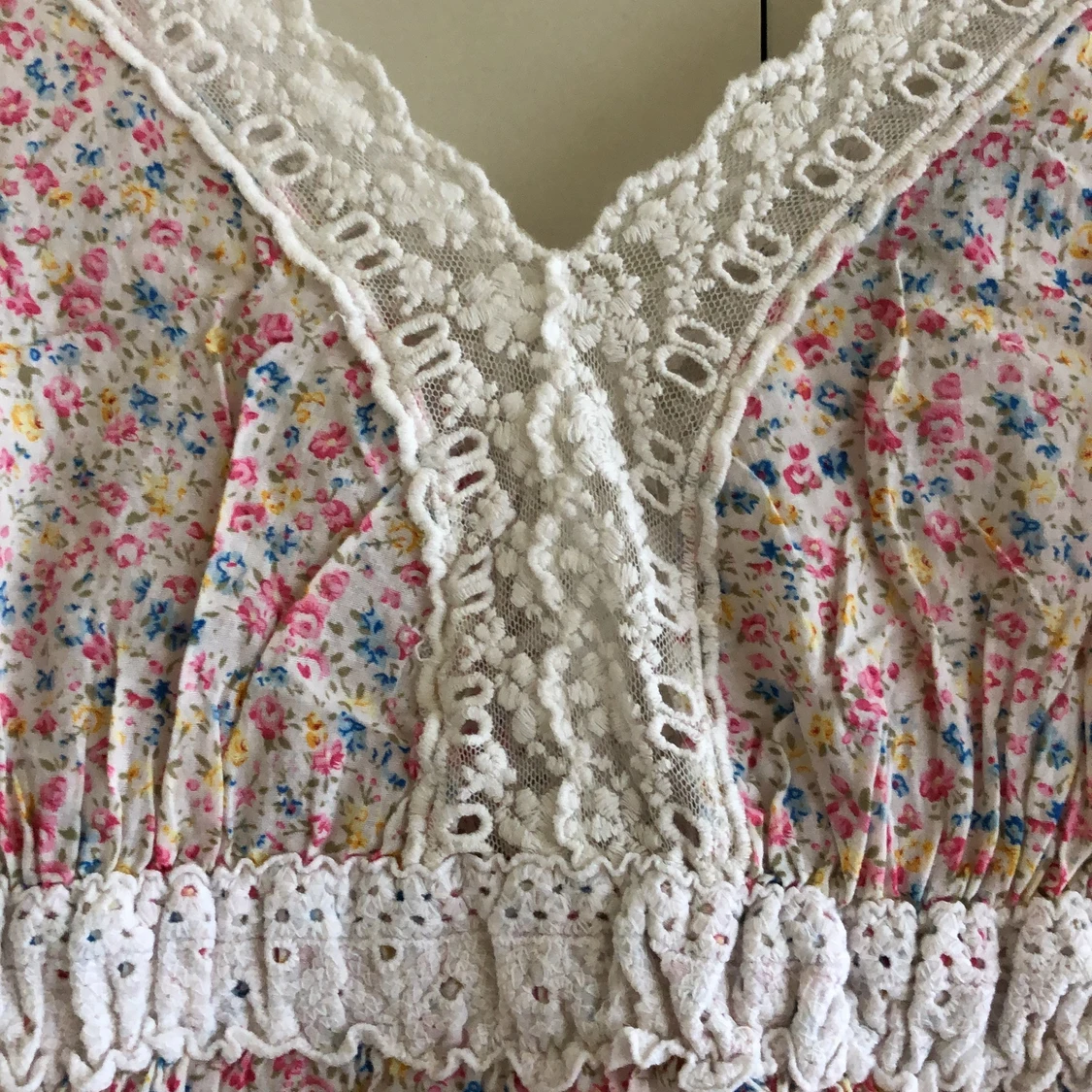 Rosa blommig top - 90