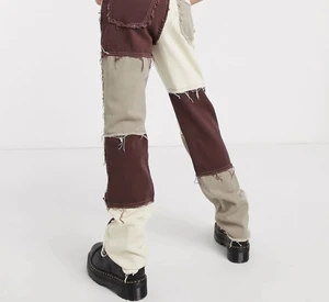 patchwork jeans Jaded London  - Super snygga patchwork jeans från Jaded London, dessa jeans är slutsålda nästan över allt och är i ett väldigt fint skick. Knappt använda, jag säljer dom då dom är lite små för mig😔🤎🤎🤎🤍skriv privat för fler bilder eller detaljer 