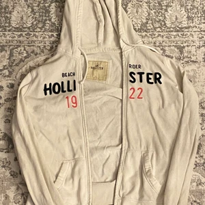 Holister hoodie - Vit zip up hoodie från holister