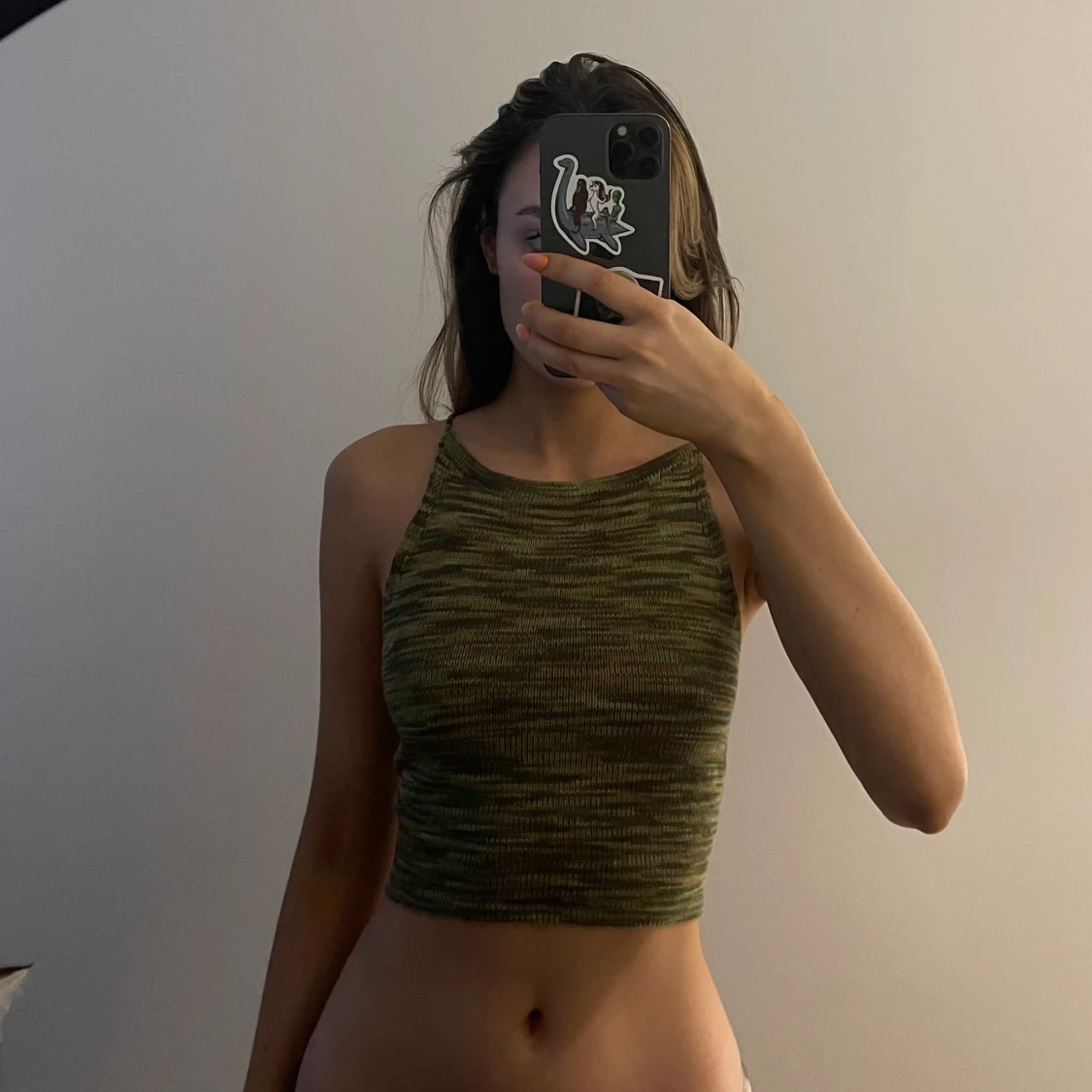 stickad grönt linne 