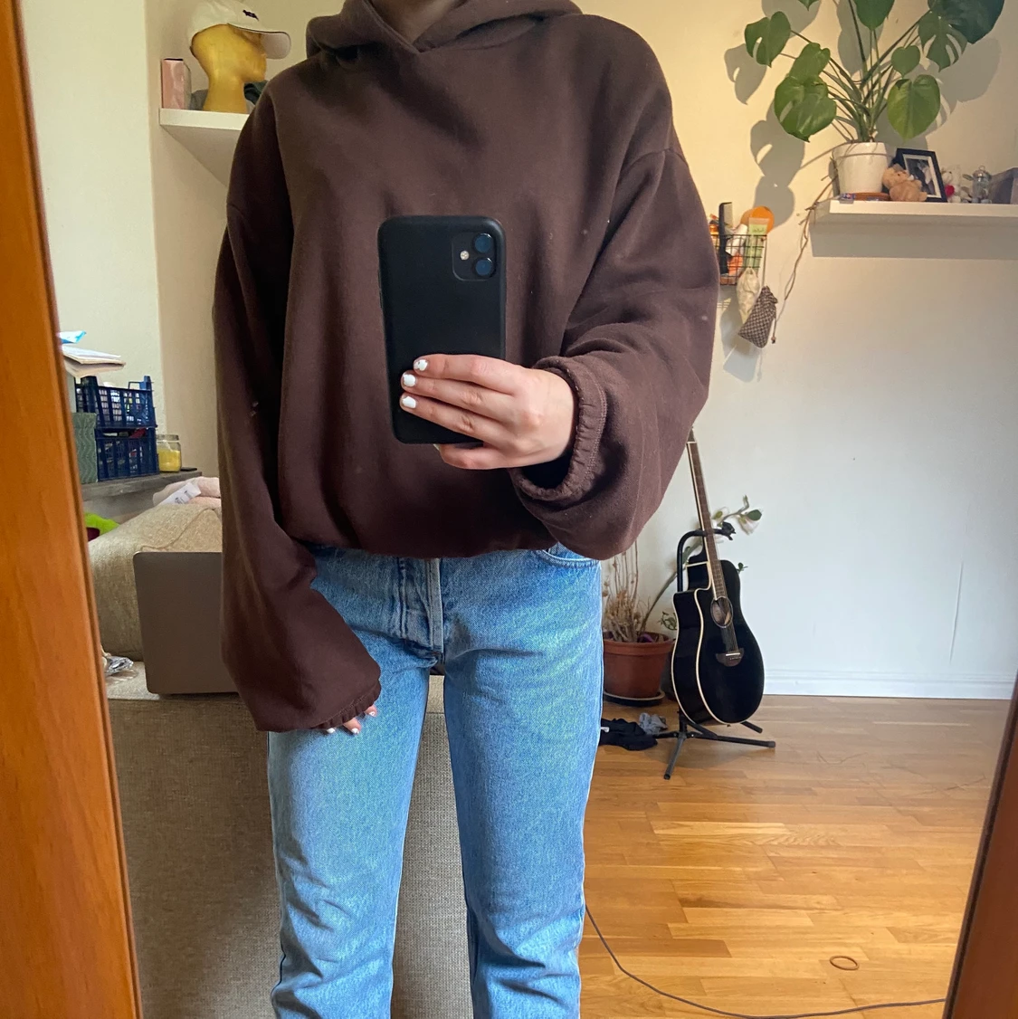 brun zara hoodie