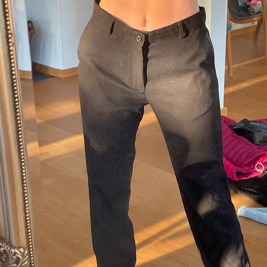 Oversized lågmidjade kostymbyxor