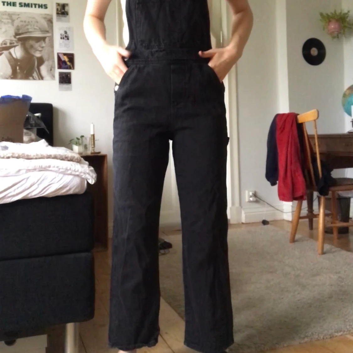 Svarta hängselbyxor - 91