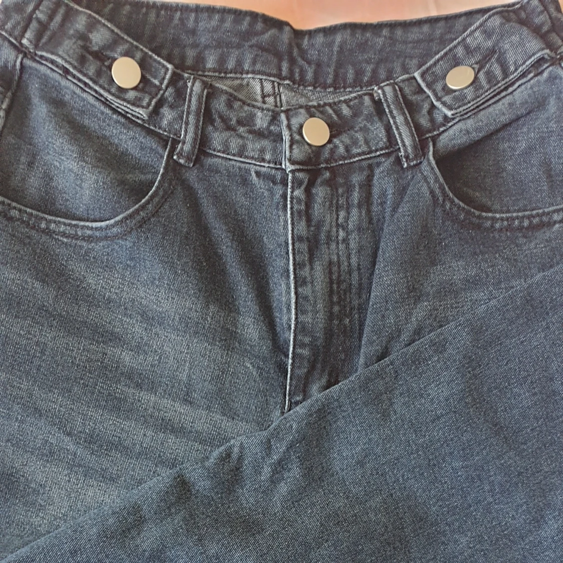 Straight Leg Mörk Blåa Jeans - 90