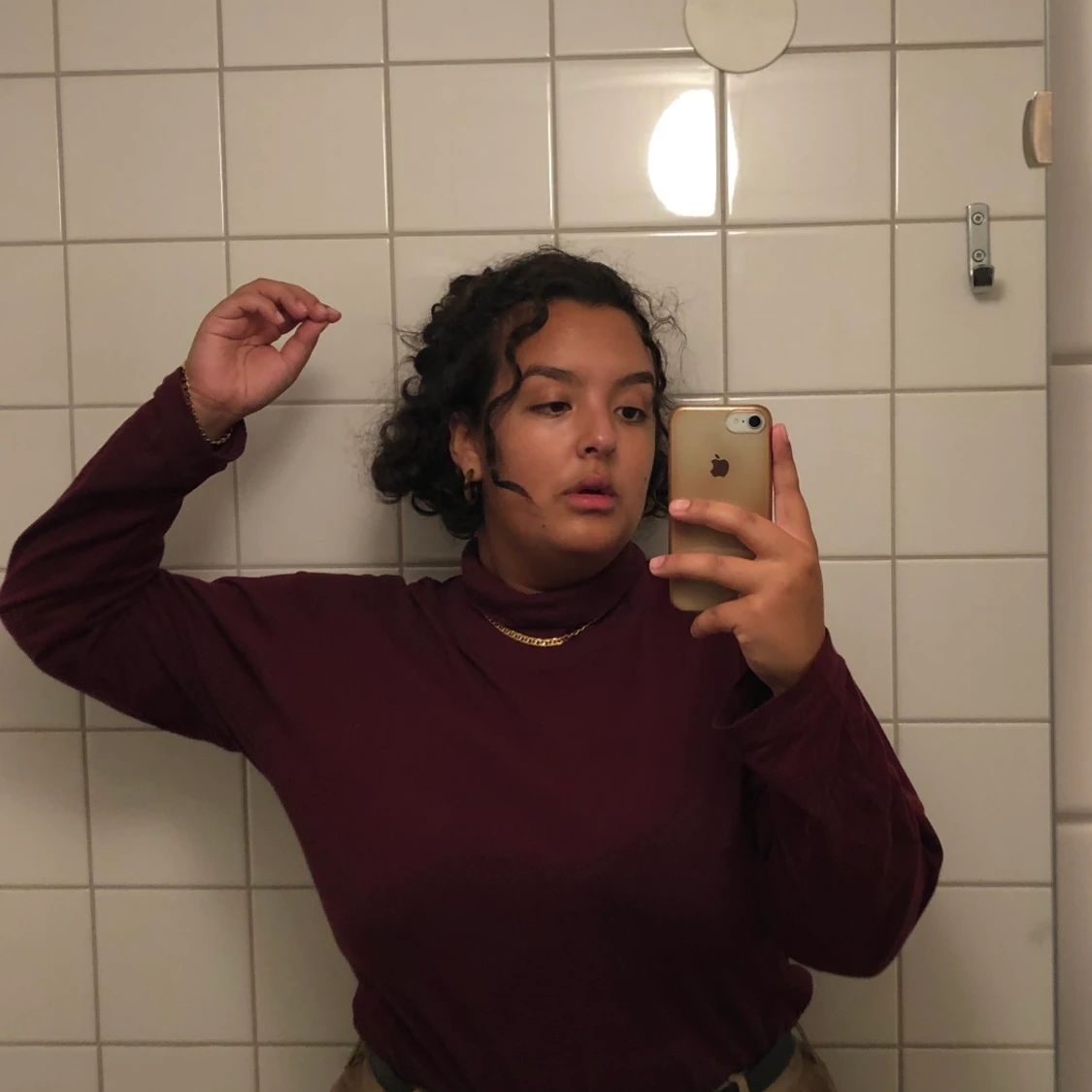 Vinröd polotröja - 90