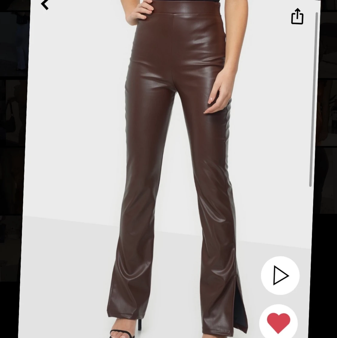 Bruna skinn byxor - 90