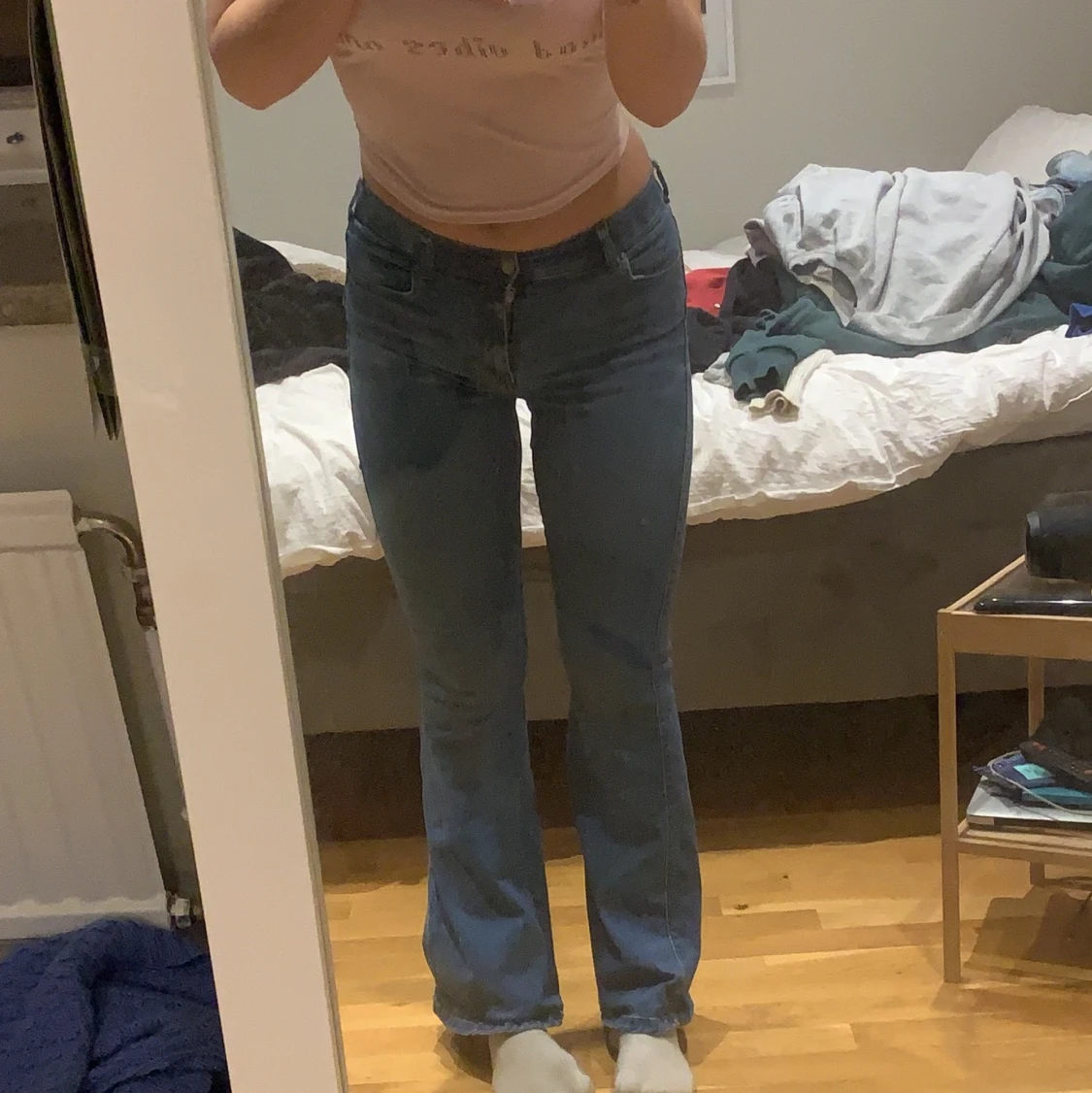 Ljusblå bootcut jeans - 91
