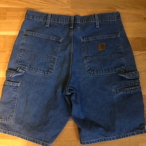 Carhartt carpenter shorts - Vintage Carhartt carpentershorts i storlek 32. Snygga till sommaren och passar med allt. Lite baggy fit men sitter bra i midjan har endast en liten fläck som man kan se på bild.  Kan fraktas eller mötas upp i Stockholm:)