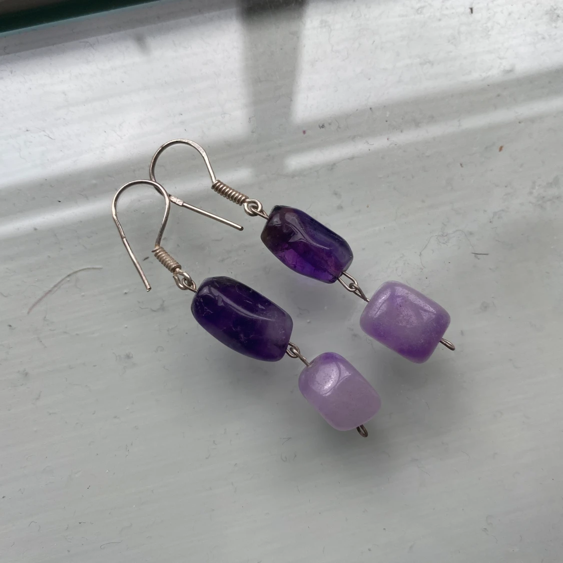 Örhängen av ametist! - 90