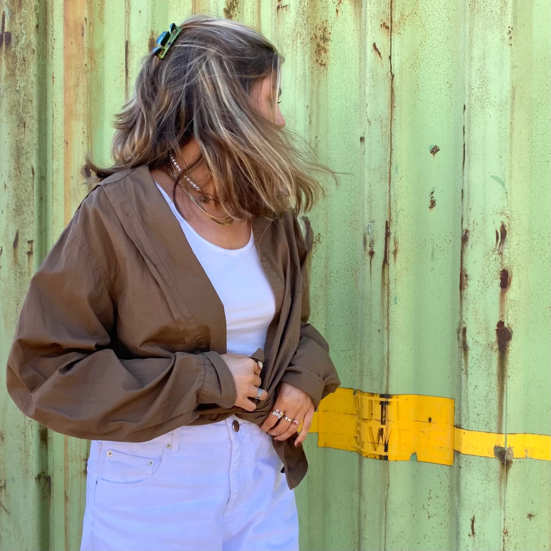 Brun stor skjorta  - 90