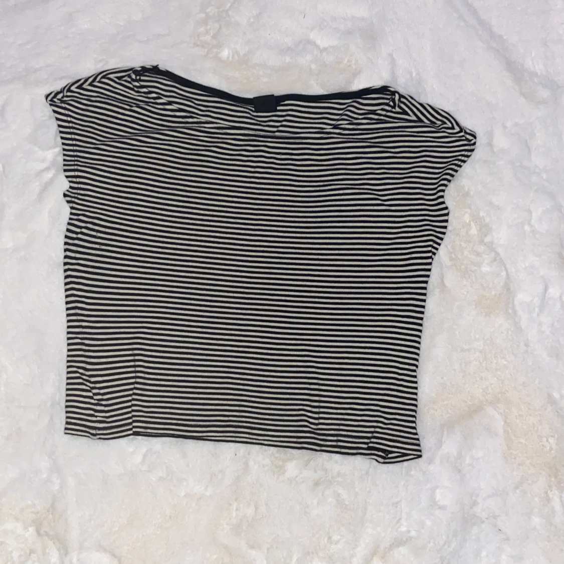 Svart Vit Randig T-Shiry