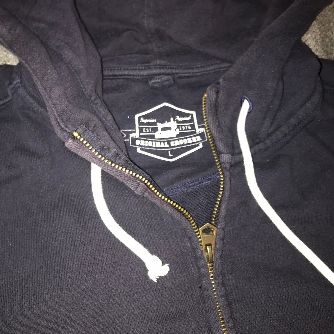 Mörkblå zip hoodie  - 90