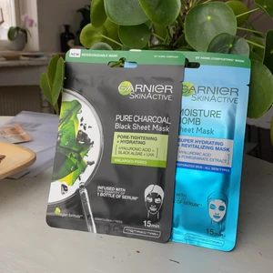 Ansiktsmasker  - Återfuktande och renande ansiktsmasker ifrån garnier, 1 för 20, 2 för 35! Ordinarie pris per styck 29-39kr