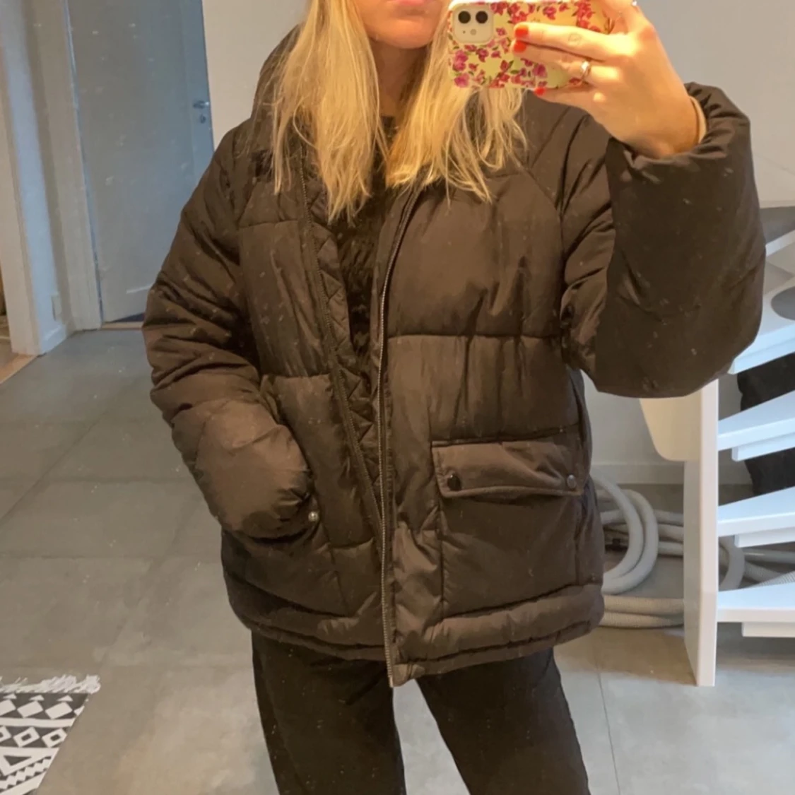Svart Pufferjacka - 90