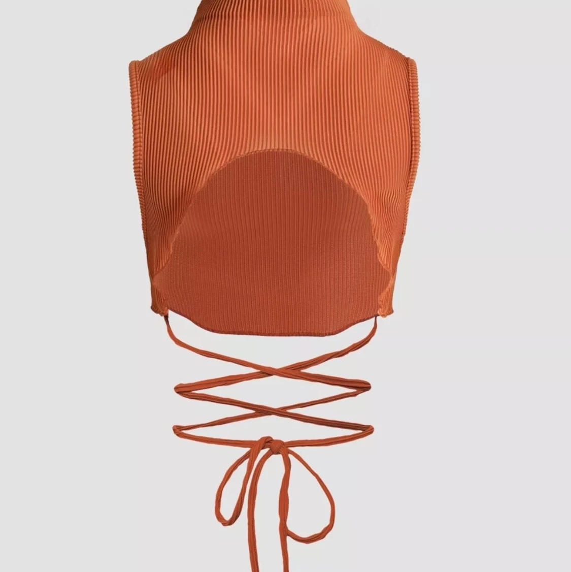 orange knitted turtleneck top  - 90