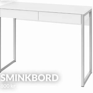 sminkbord från Ikea, originalpris=1295kr  Bredd: 125.8 Djup: 51.6 Höjd: 76.5 cm