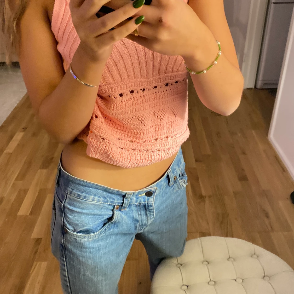 Rosa virkad topp - 90