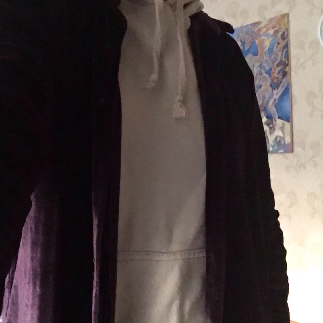 Lila skjorta i sammetsliknande tyg - 91