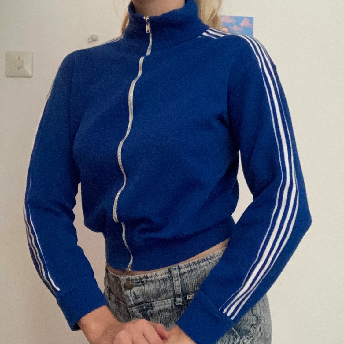 Klarblå vintage träningsjacka - 90