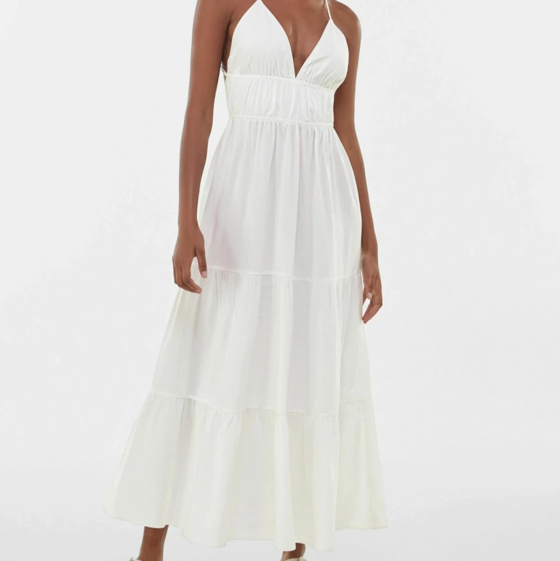 Vit långklänning bershka