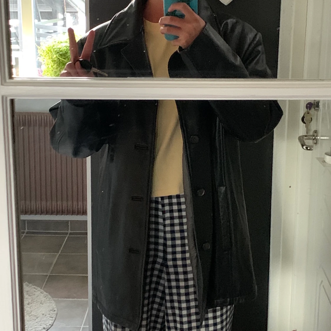 Läderjacka/kappa - 91