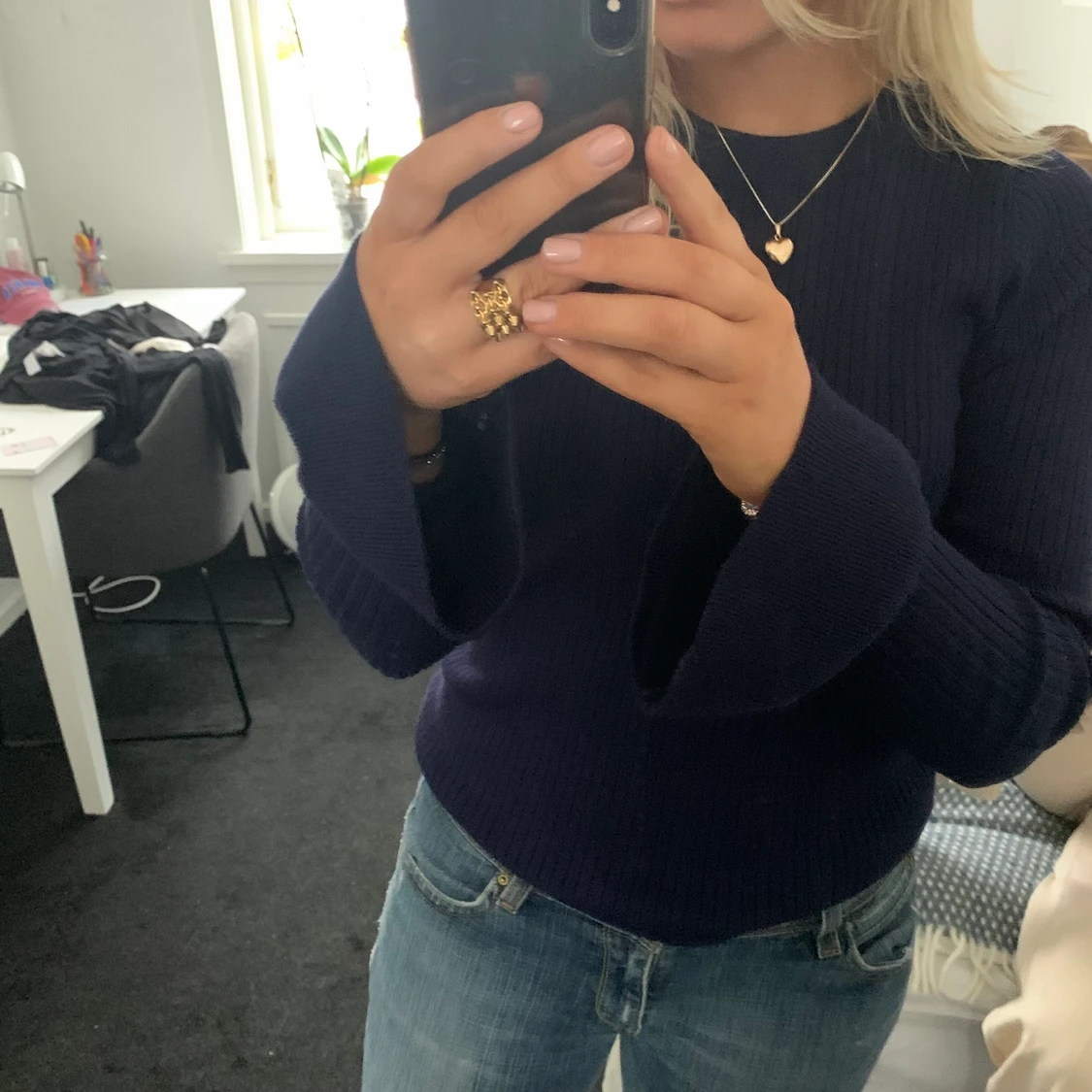 Ribbstickad tröja - 90