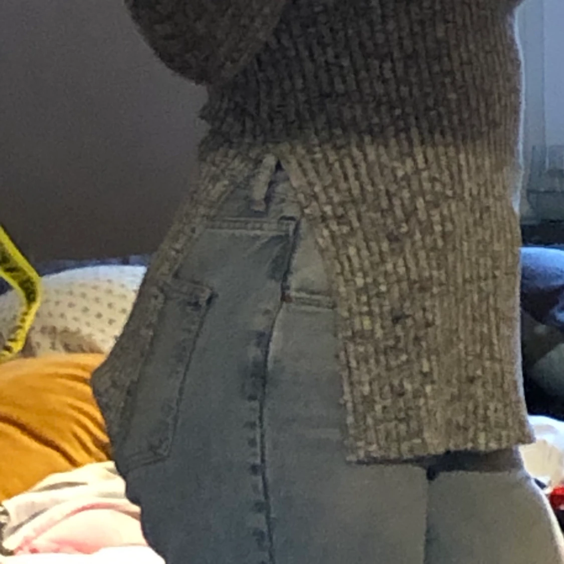 Långärmad tröja med slit strlk: xs - 91