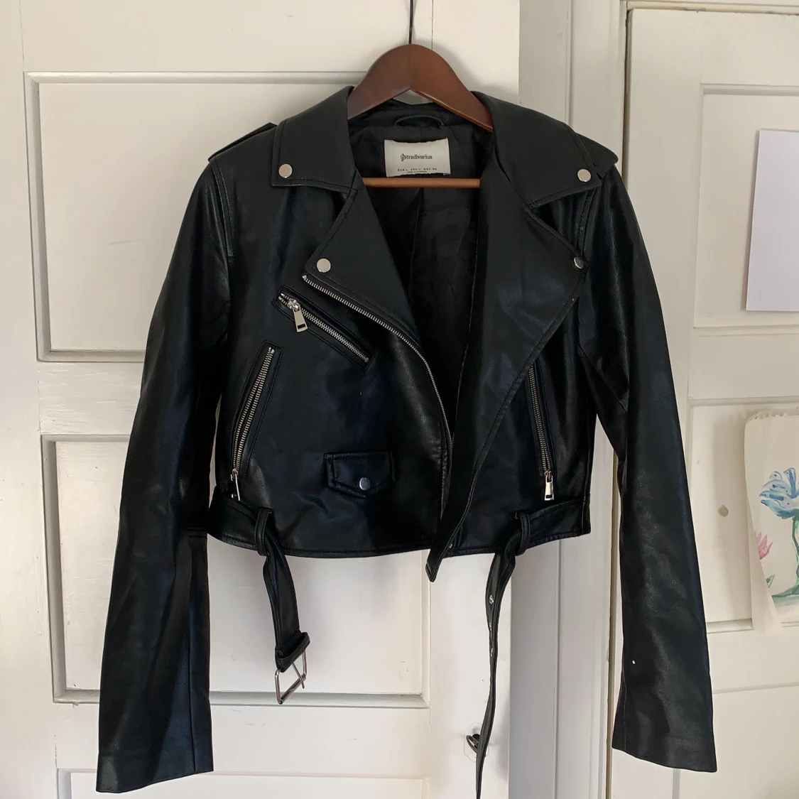 Trendig Läder jacka 