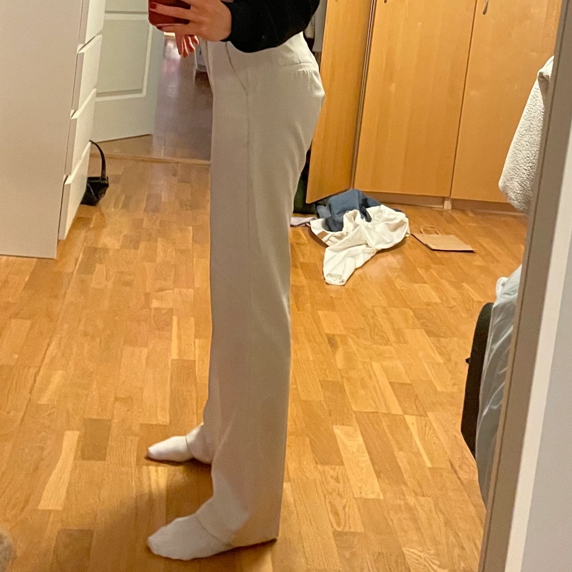 Vita kostymbyxor  - 90