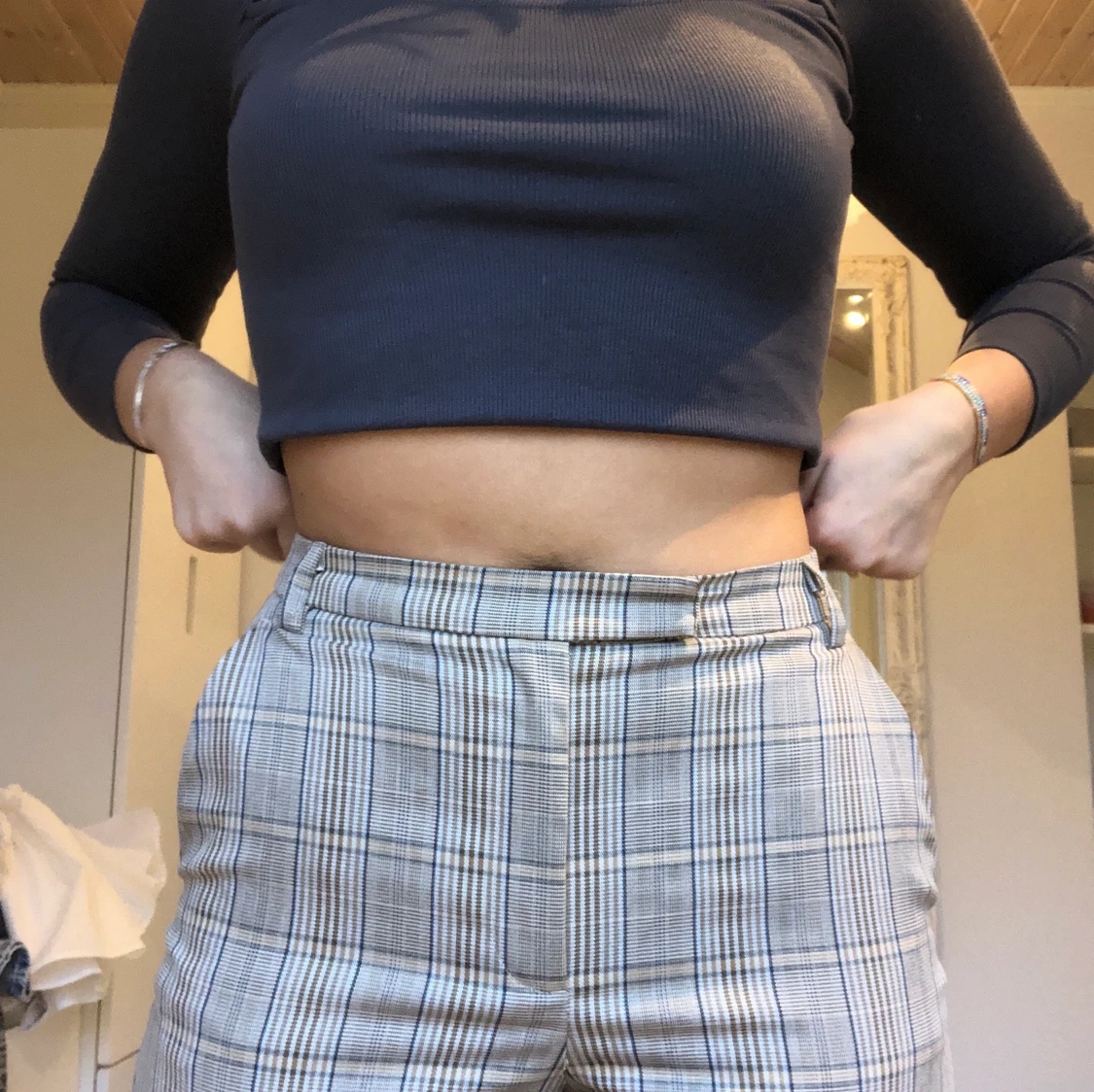 Beige kostymbyxor  - 91