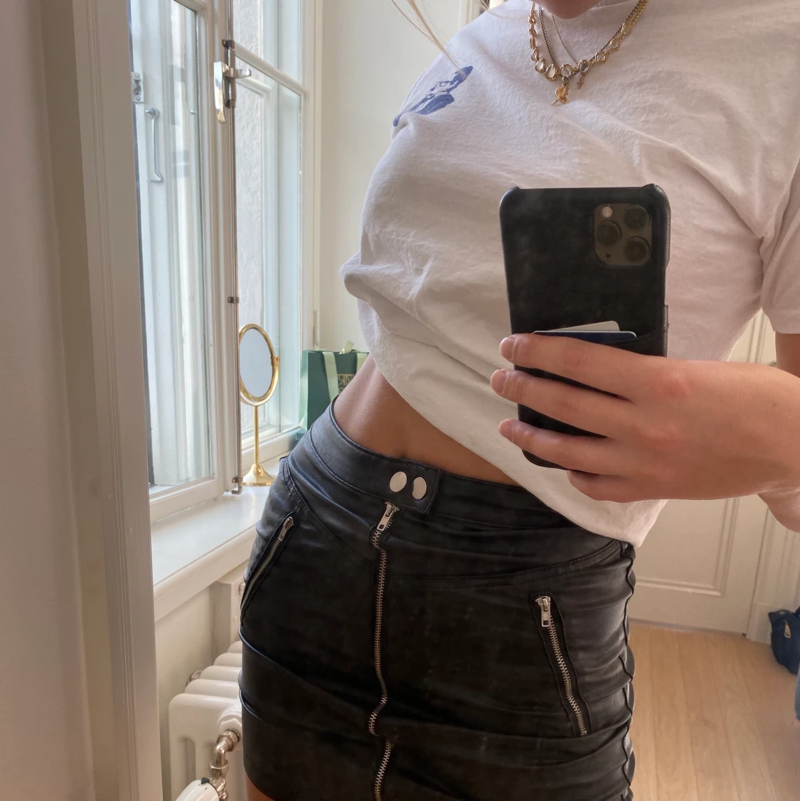 Biker kjol i läder - 90