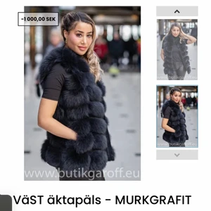 Murkgrafit pälsväst svart - Äkta pälsväst, nypris 2499:- , storlek M