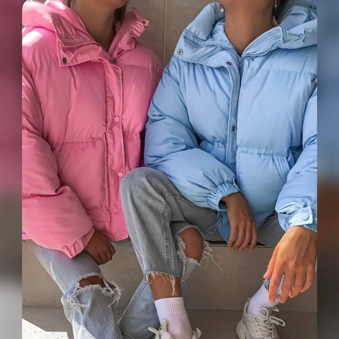 Blå vinterjacka - 90