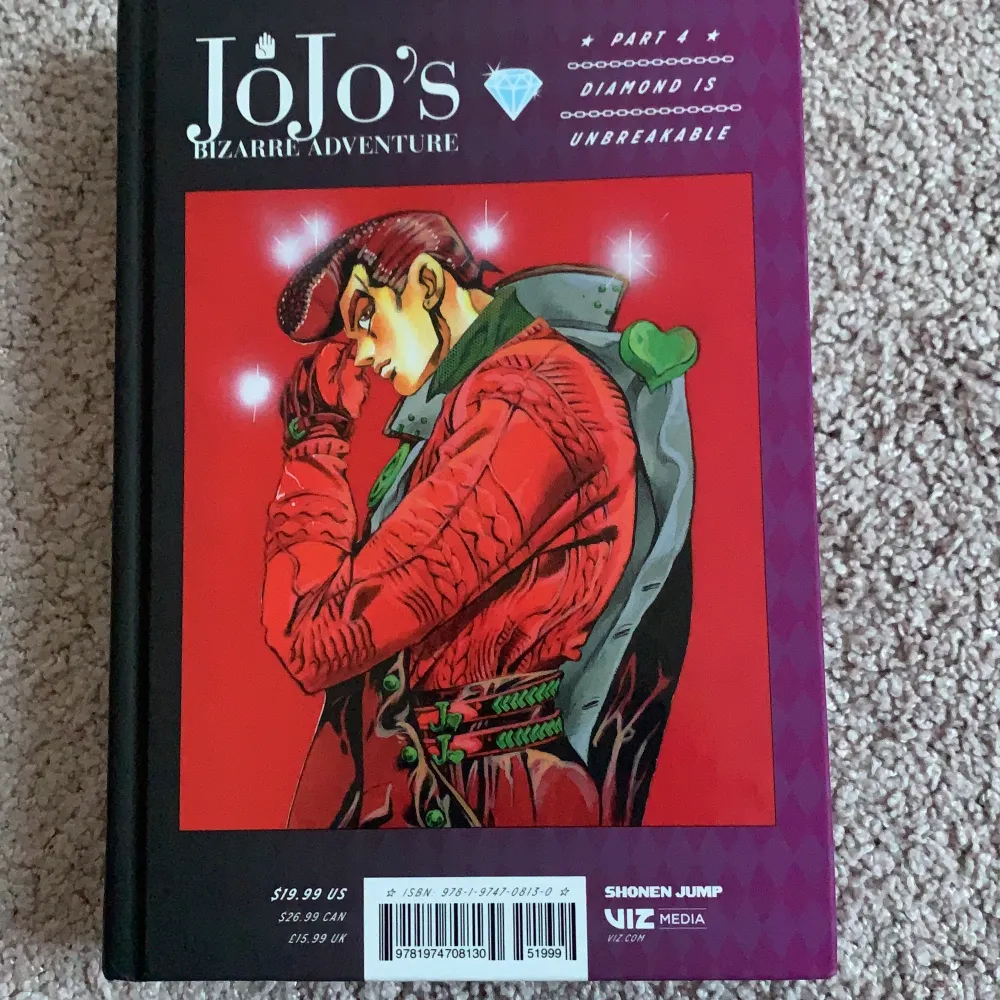 Jag säljer min Jojo part 4 vol 7 manga. Köpte den från amazon och kostar 120kr frakt ingår inte . Det finns inga skador utan kommer i bra skick. . Övrigt.
