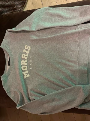 Grå sweatshirt från Morris Lady - Snygg grå sweatshirt från Morris Lady med tryckt logga framtill. Klassisk rund halsringning och ribbade muddar vid ärmslut och nederkant. Perfekt för en avslappnad och stilren look.