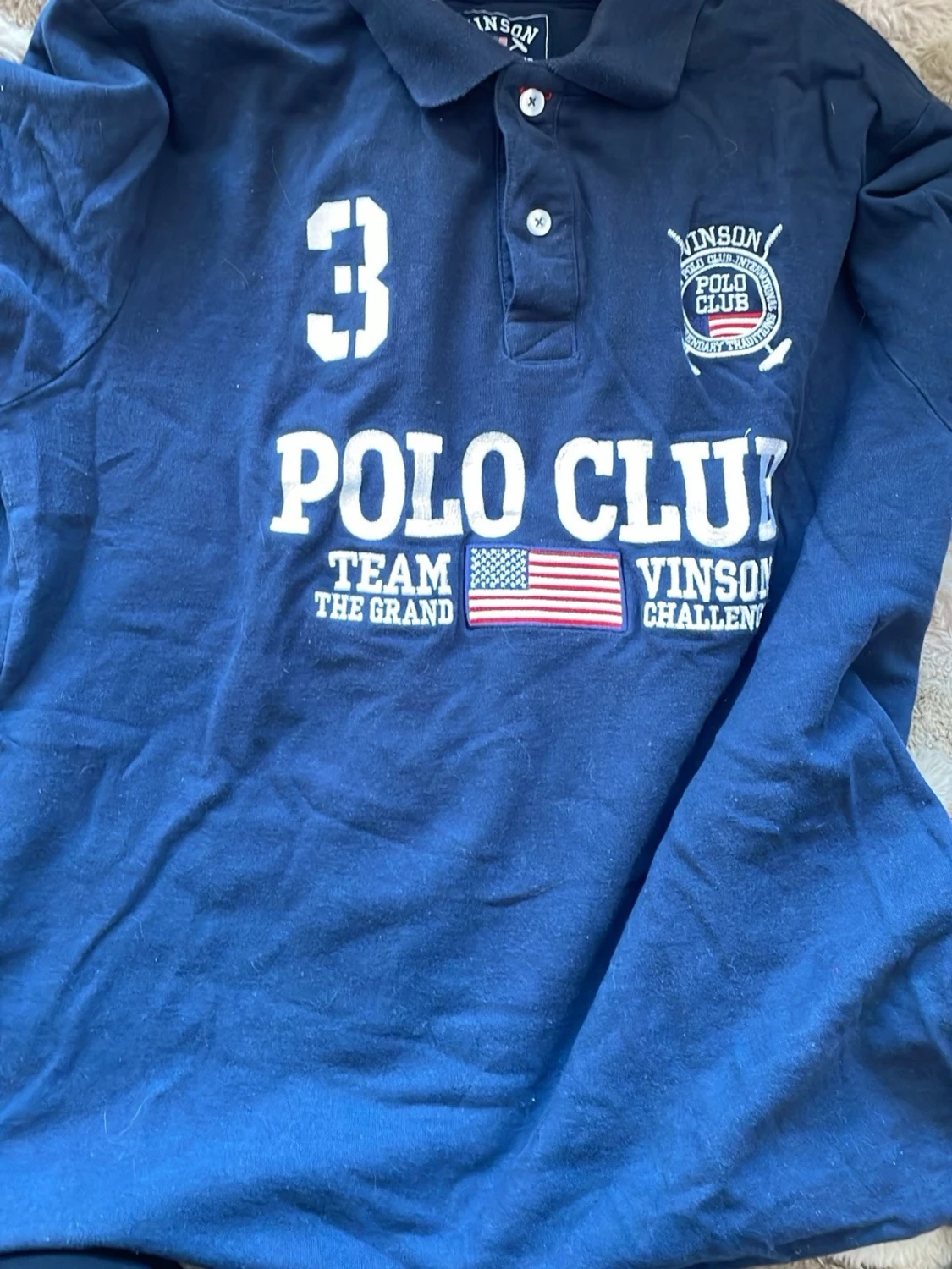 Blå långärmad piké från Vinson Polo Club