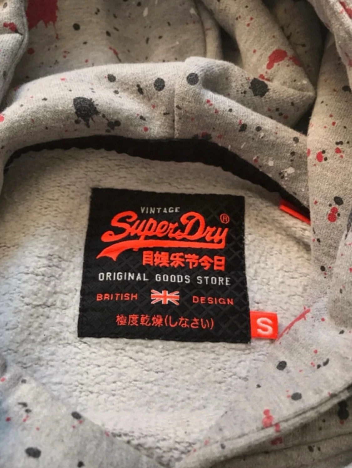 Superdry hoodie grå med tryck - 4