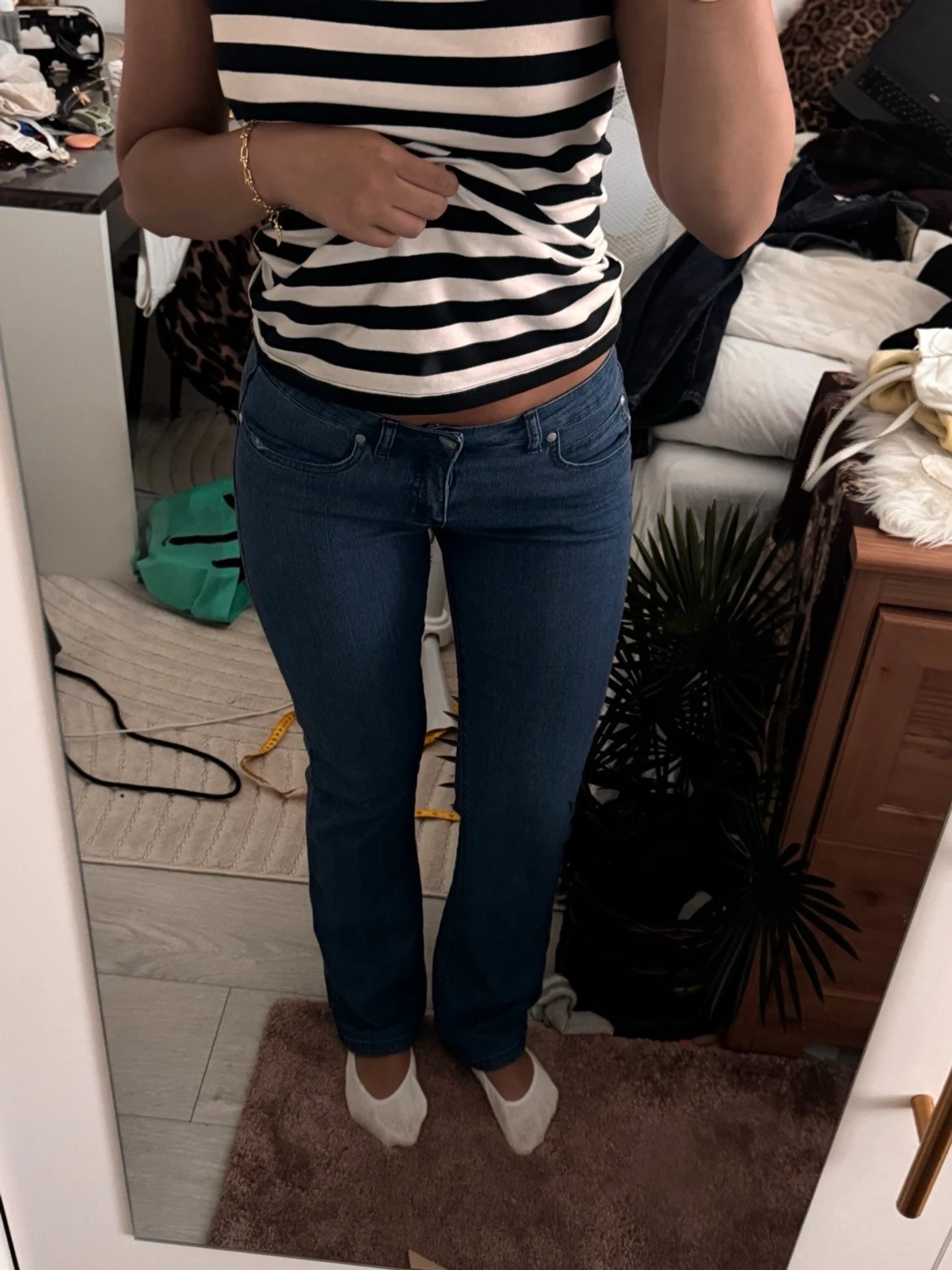 Lågmidjade jeans gråa och blåda - 2