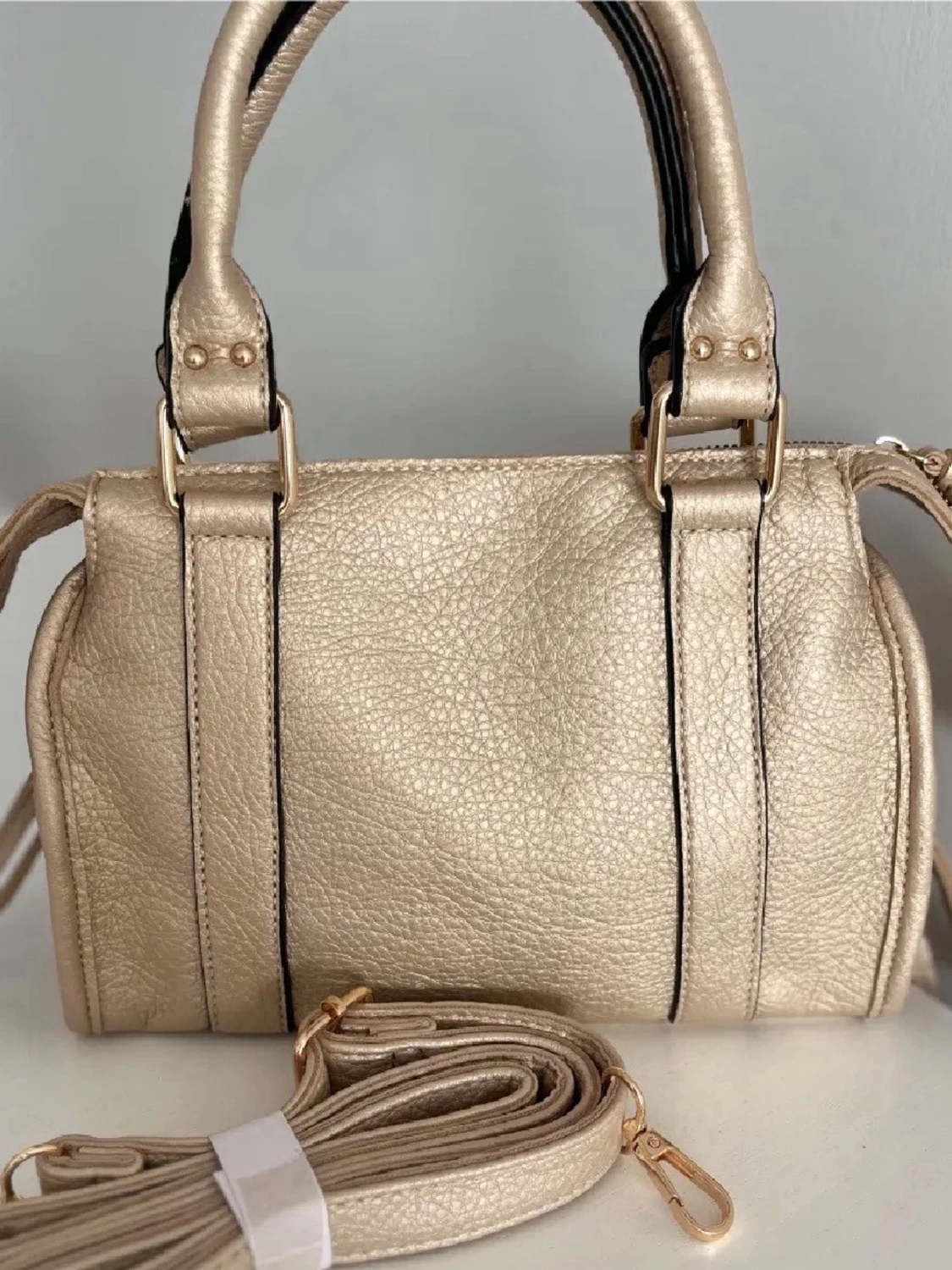 Skimrig beige handväska - 1