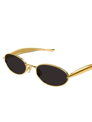 Bottega Veneta - Bottega Veneta Sardine oval sunglasses  Gold/ grey BV1386S - 001