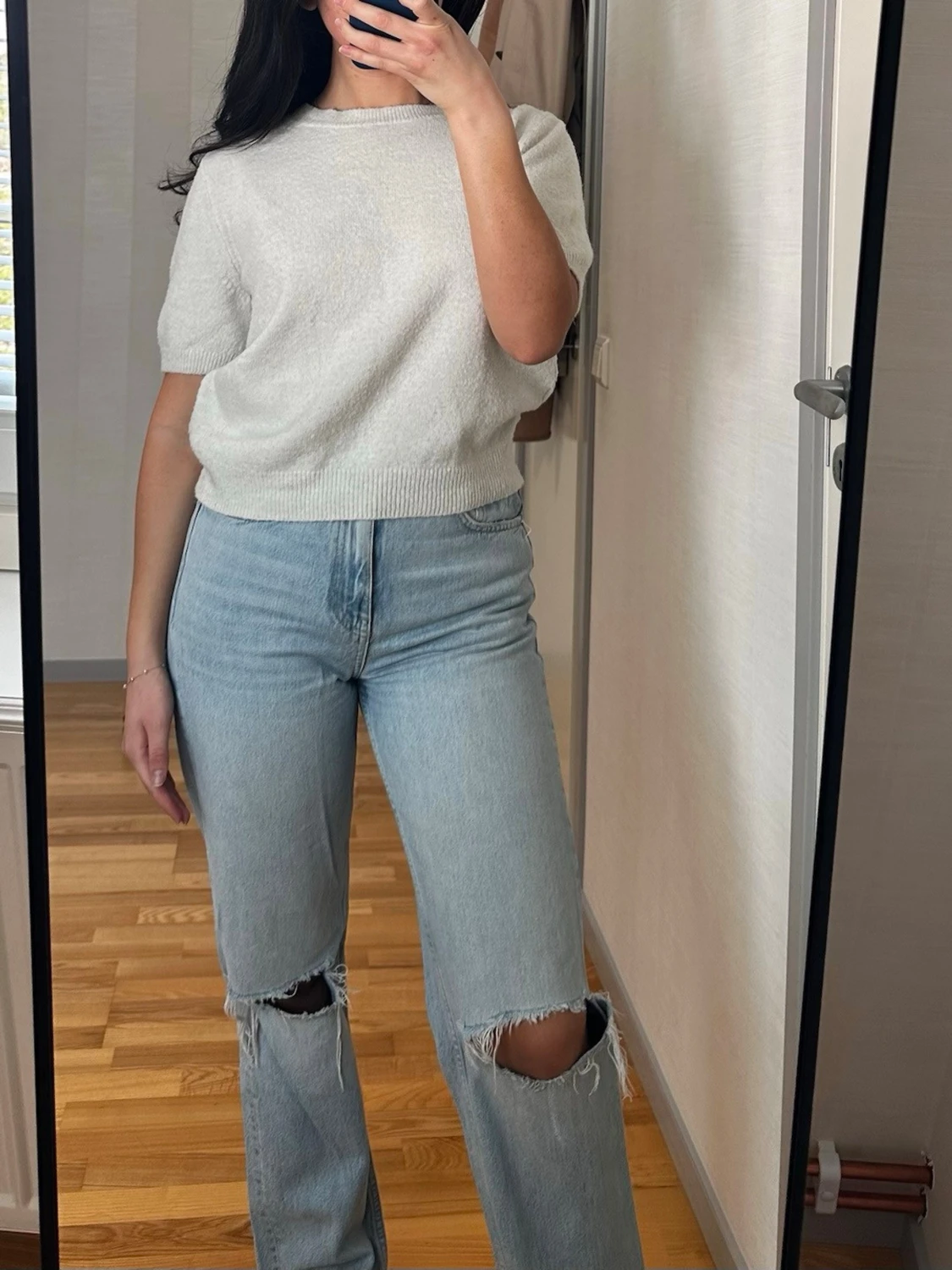 Beige stickad topp från H&M - 1