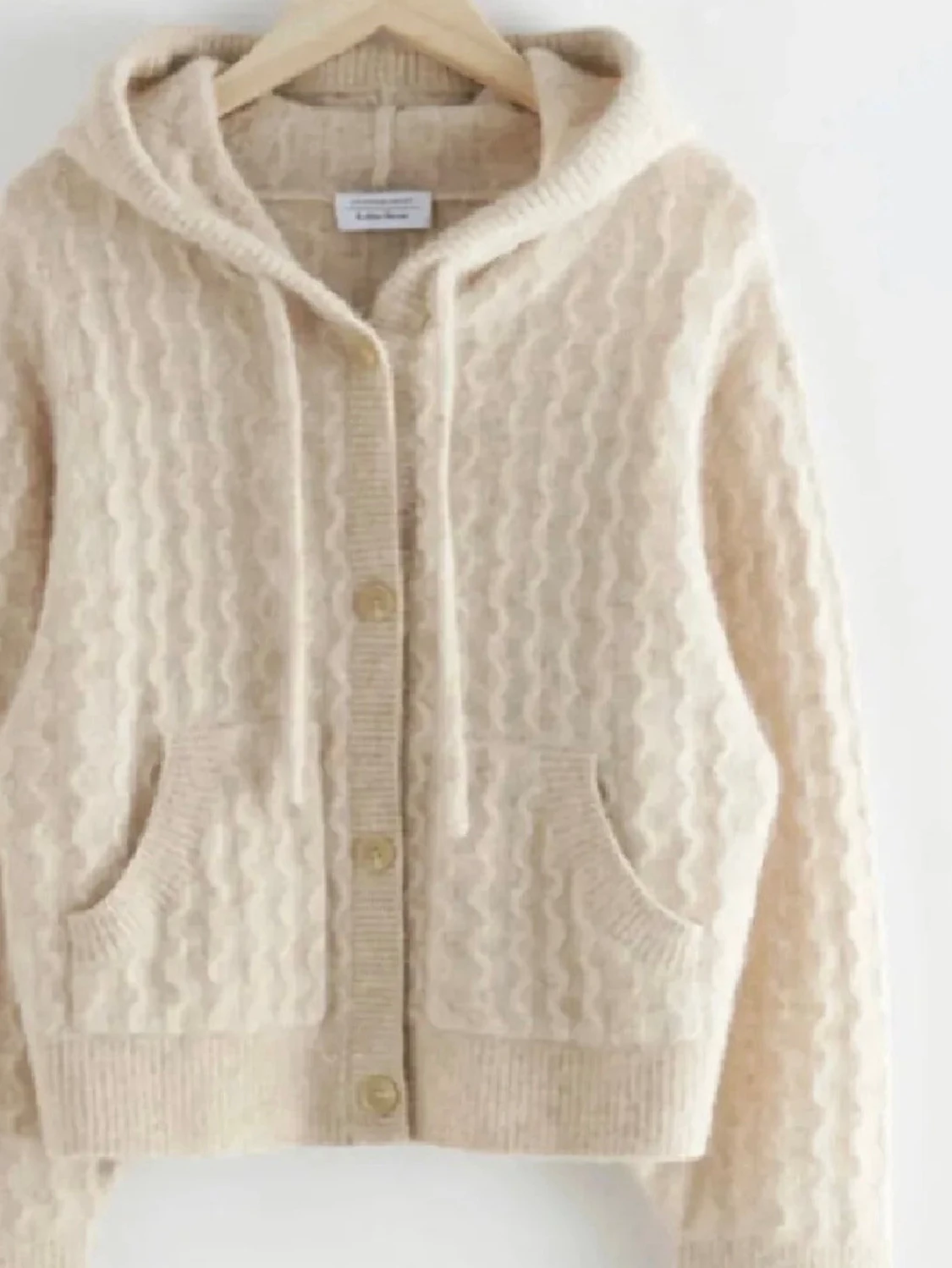 Beige stickad hoodie från & Other Stories - 1