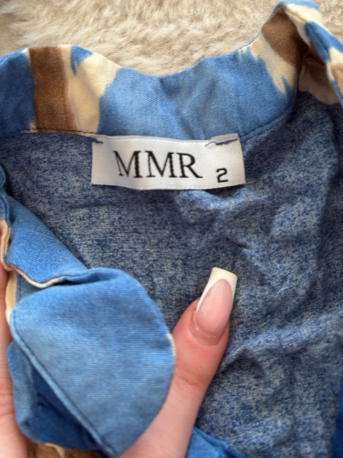 Blå mönstrad långklänning från MMR - 1