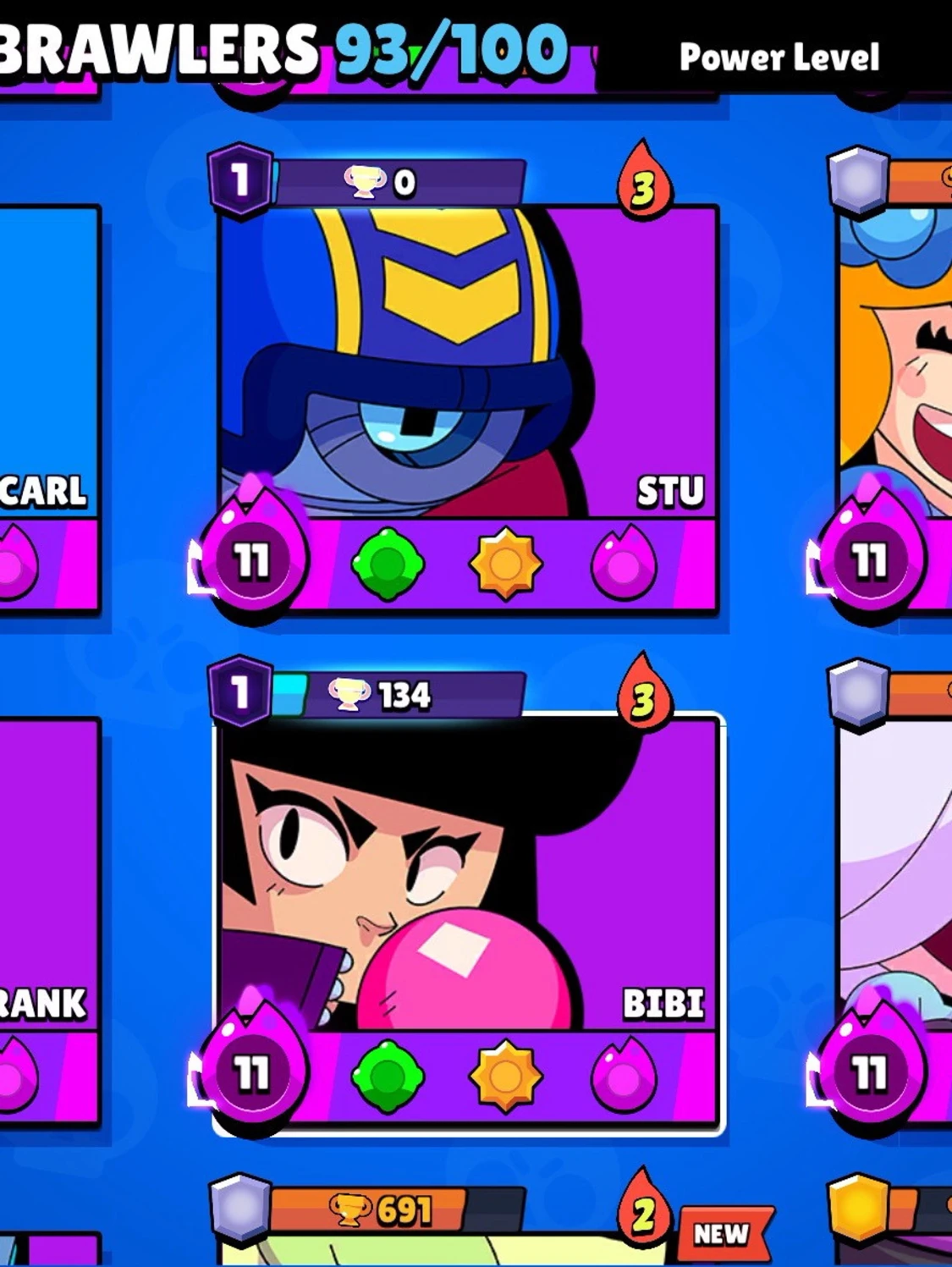 Brawl Stars konto med 93 brawlers - 1