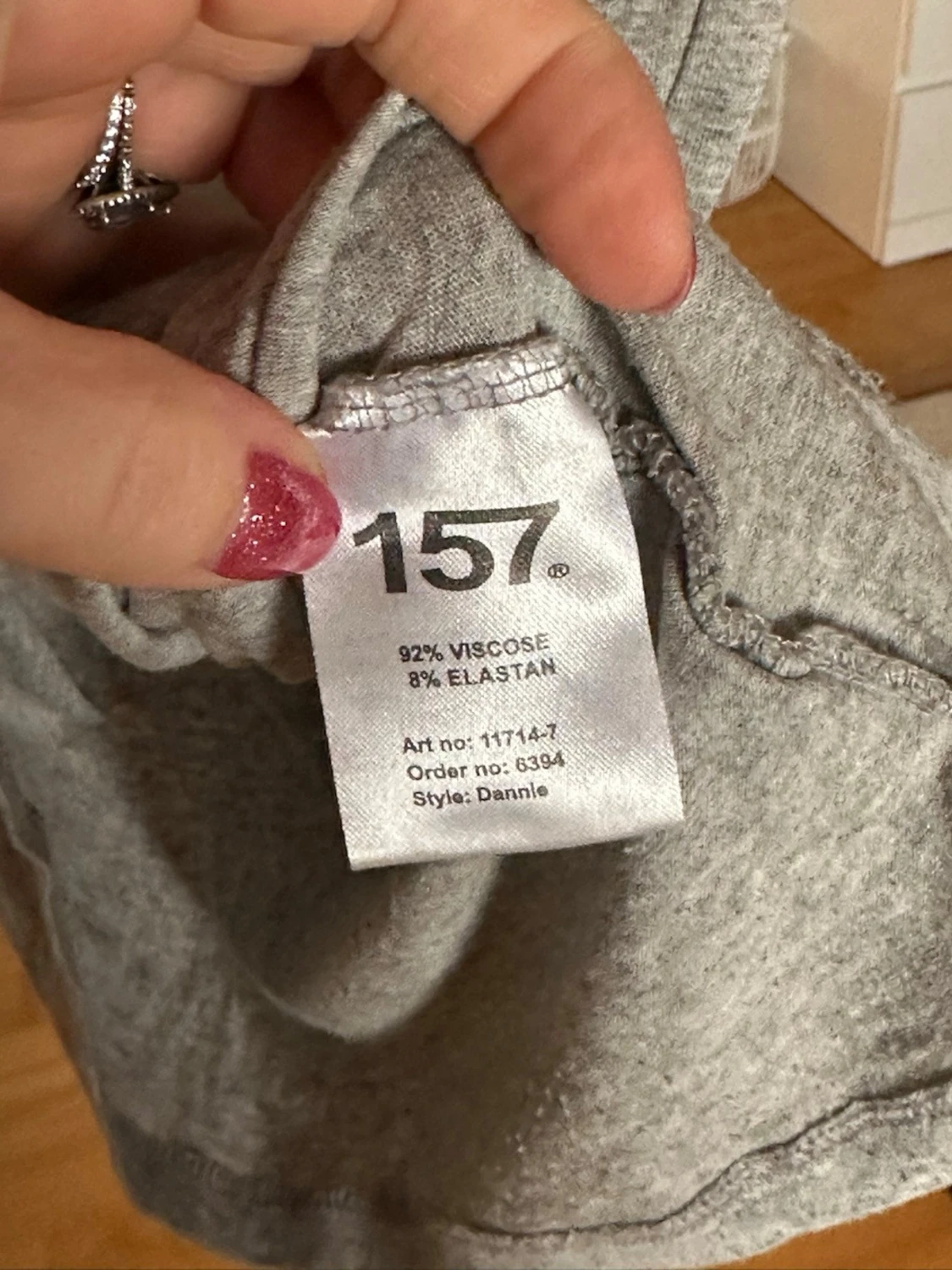 Grå omlottklänning med lång ärm - 5
