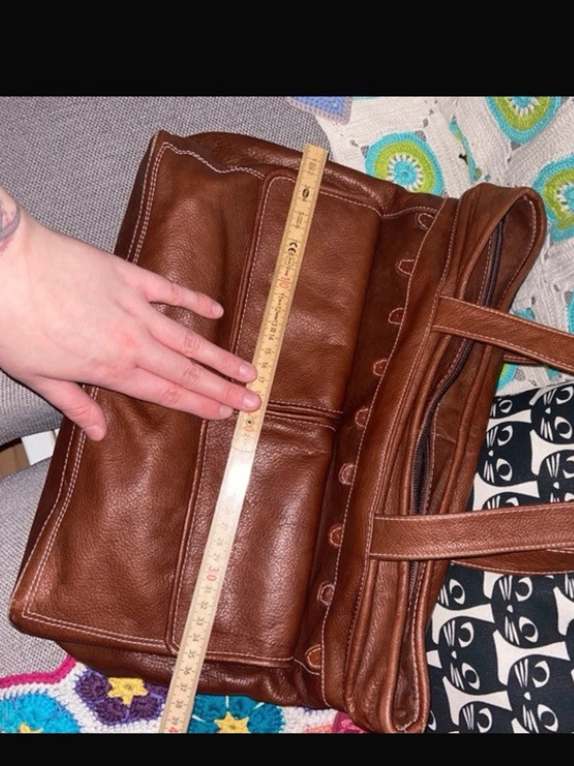 Slouchy vintage brown leather bag - 5