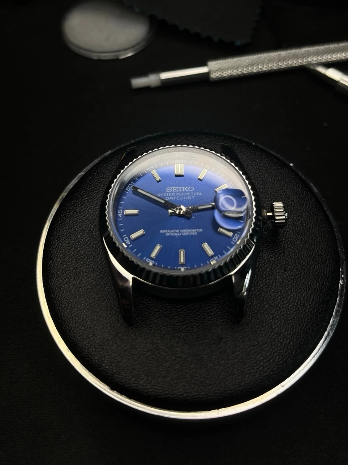 Seiko blå klocka Oyster Perpetual - 2
