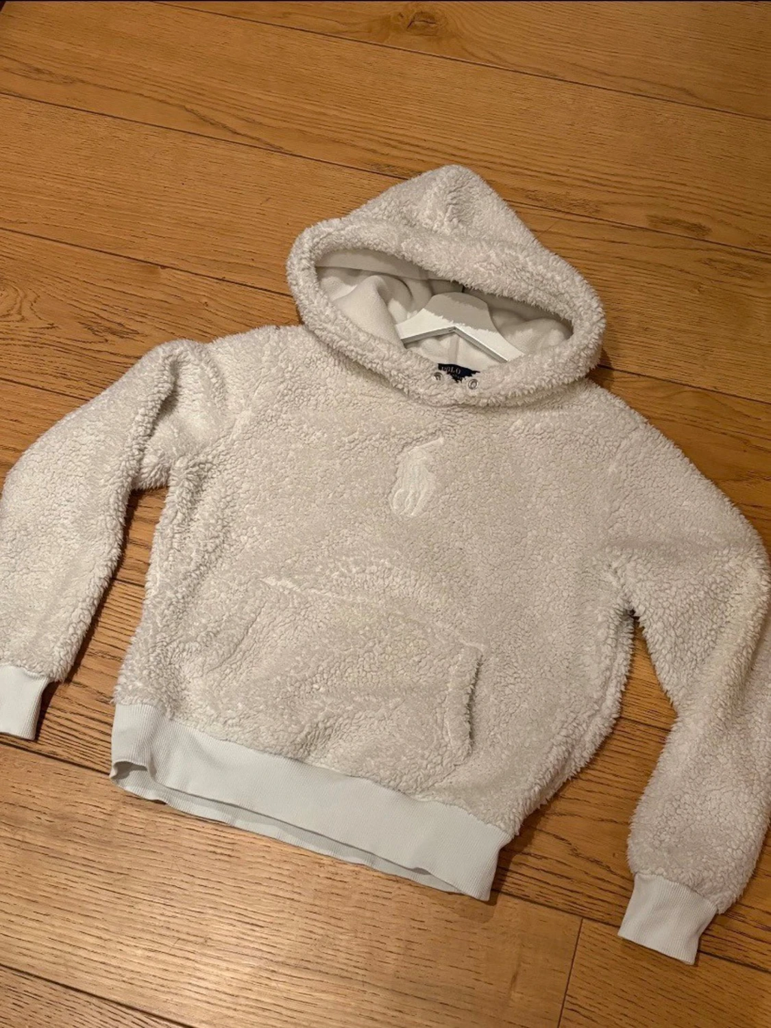 Polo Ralph Lauren teddy/fleece hoodie vit S